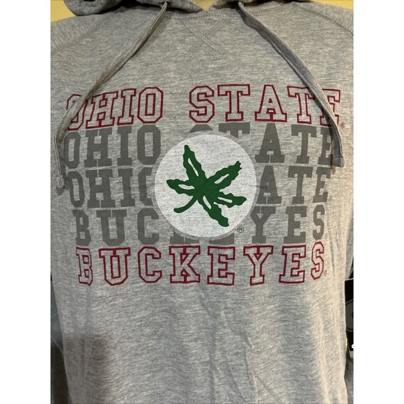 New Ohio State OSU Buckeyes Colosseum Athletics Gray Hooded LS Shirt Men's L - Picture 6 of 9